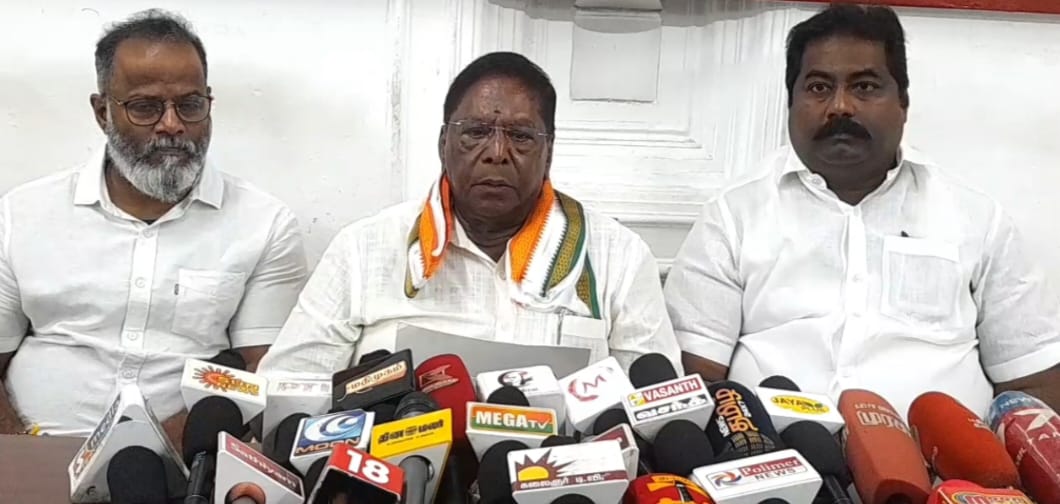 அமைச்சர் லட்சுமி நாராயணன் தனது பதவியை ராஜினாமா செய்ய வேண்டும் – முன்னாள் முதலமைச்சர் நாராயணசாமி பேட்டி…