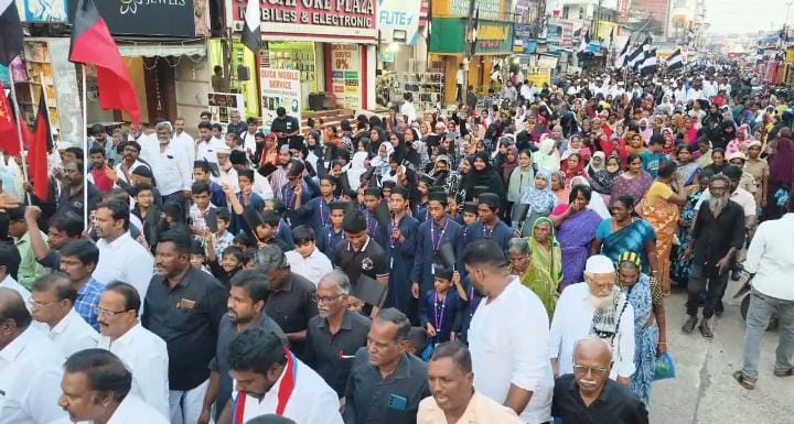 பாபரி மசூதி இடிப்பு – தாம்பரத்தில் கருப்புக்கொடி போராட்டம்..,