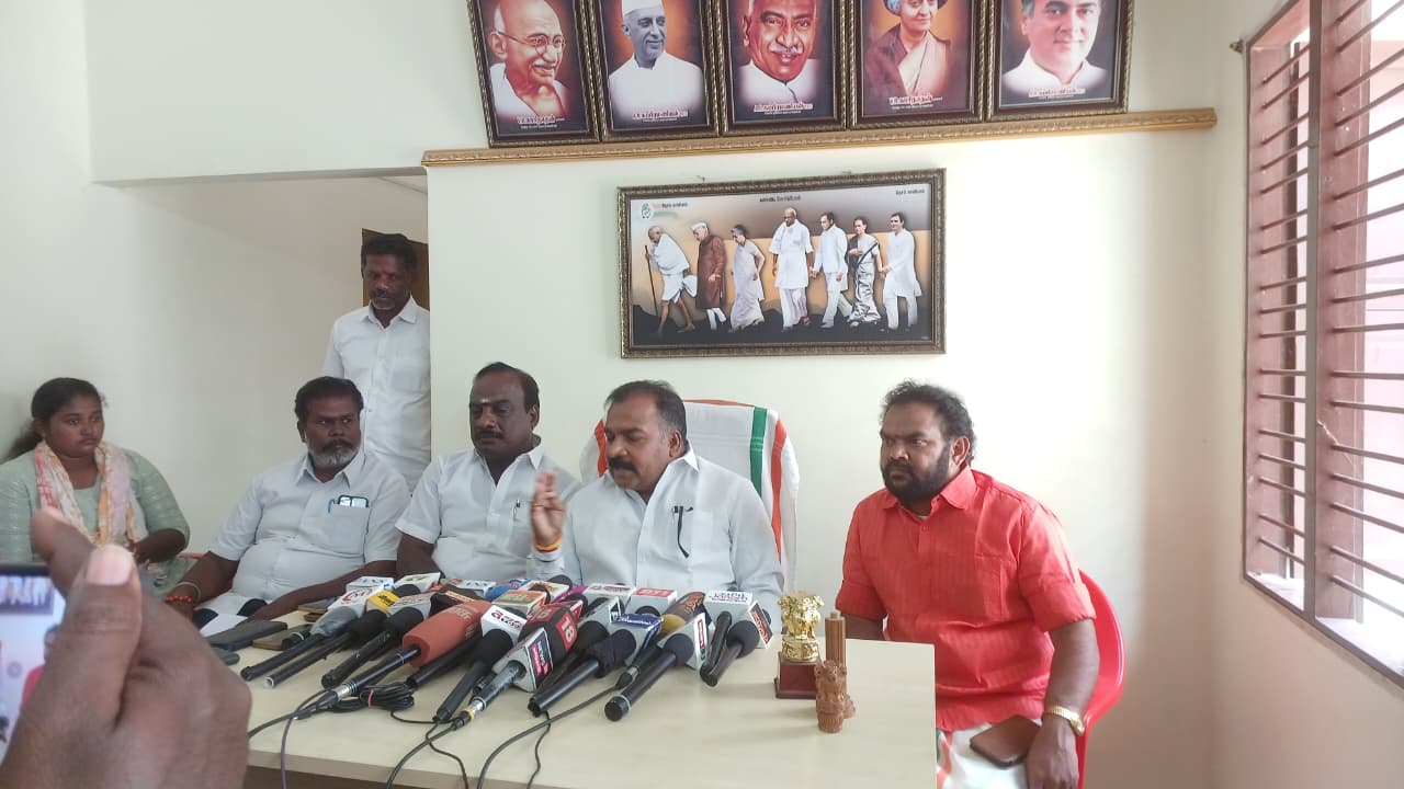 மாணிக்கம் தாகூர் திருநகர் முகாம் அலுவலகத்தில் செய்தியாளர் சந்திப்பு..,