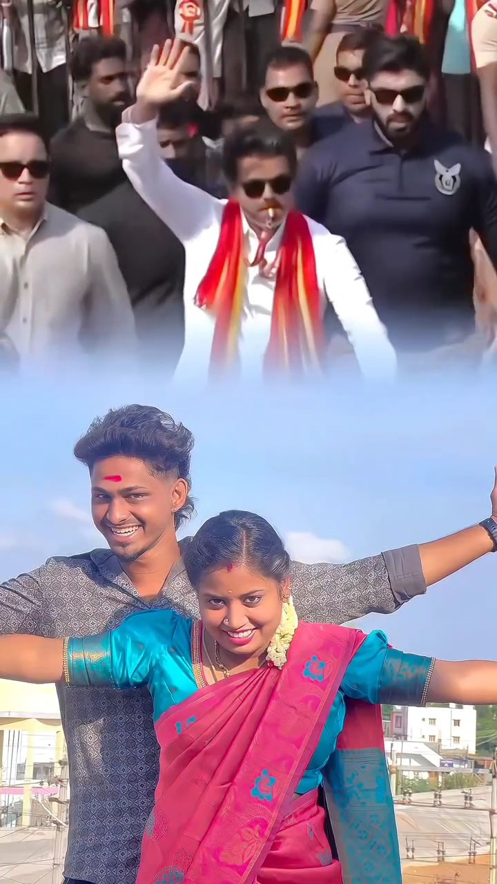 பைக் பெட்ரோல் டேங்கில் மனைவியை உட்கார வைத்து ரிஸ்க் வீடியோ வெளியிட்ட தவெக ஆதரவு ஜோடி..,