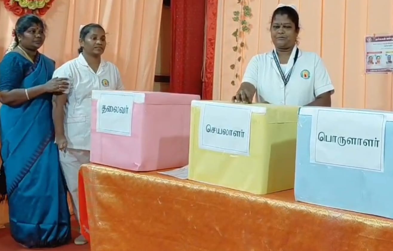 திண்டுக்கல்லில் 10 ஆண்டுகளுக்கு பின்பு செவிலியர் தேர்தல்..,